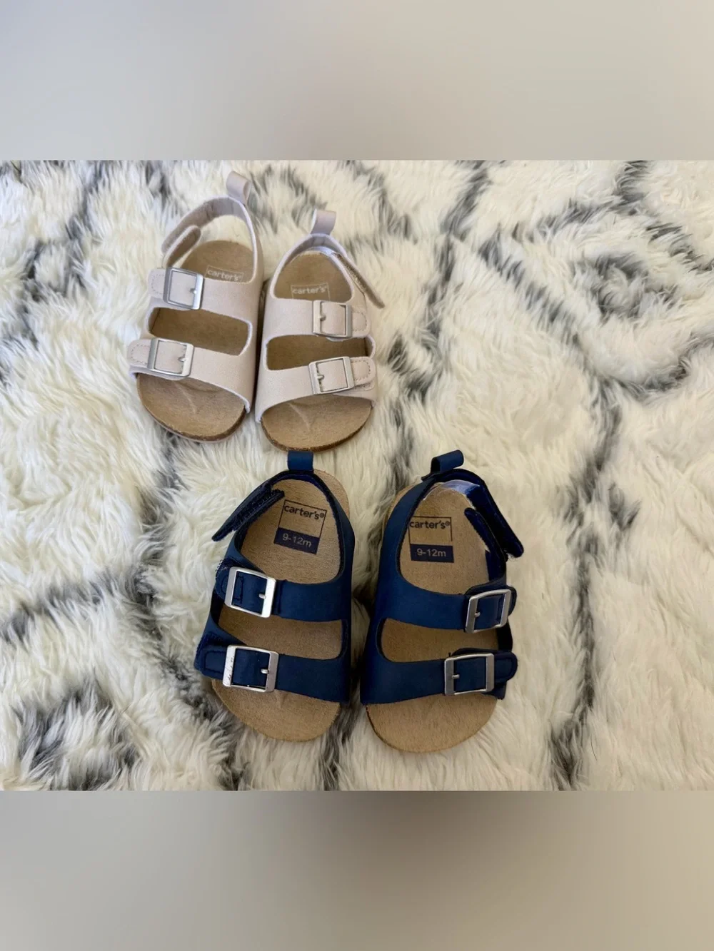 Like New! Set of 2 - Carter’s Blue & Tan Sandals - 9-12 Months!